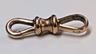 ANTIQUE DOUBLE ENDED 9CT GOLD DOG CLIP 1.1g 9ct .375 SPARE