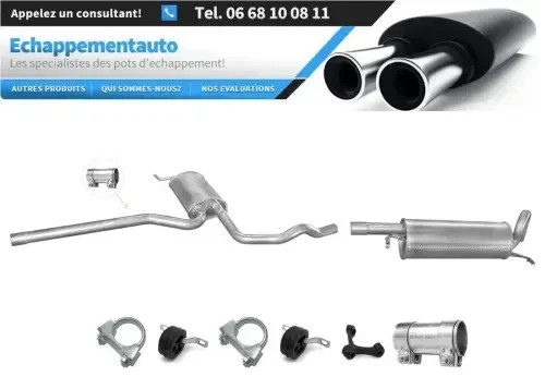 Système d'échappement complet pour VW Passat B5 1.8 92kW berline 1996-2000 avec silencieux en acier