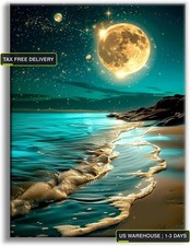 Diamond Art Kits for Adults, Beach DIY 5D Diamond Painting for Beginners