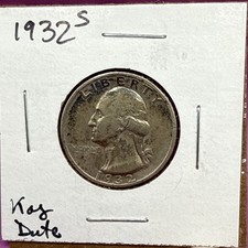 1932-S Washington Silver Quarter Key-Date Coin