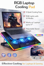 ENHANCE Cryogen Gaming Laptop Cooling Pad - 5 Quiet Cooler Fans and 2 USB Ports