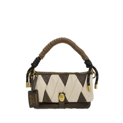 LE PANDORINE DAMEN TASCHE POCHETTE DOPPEL HARLEKIN ECRU PF2518B12