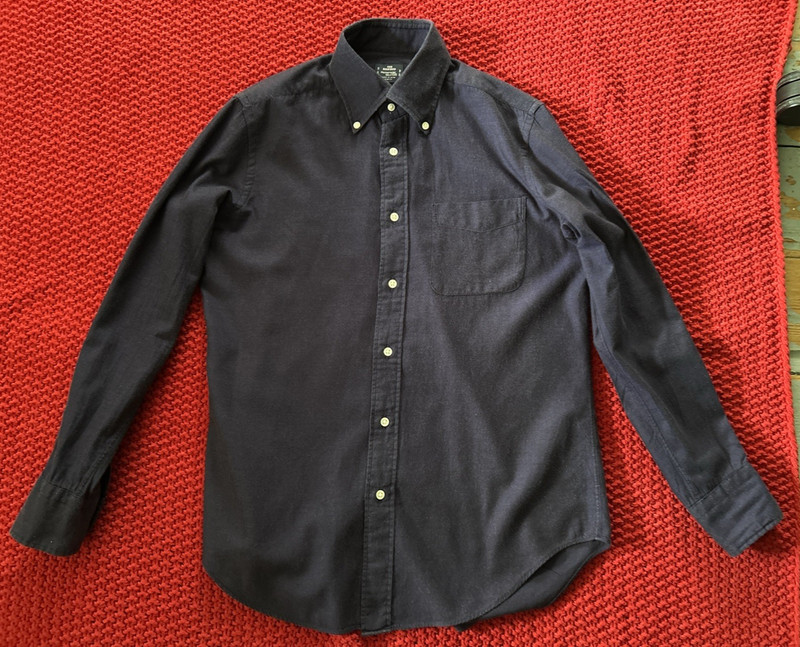 Kamakura 400 Madison Cashmere Blend Shirt Navy - 15 (38) - Made in Japan