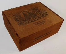 Rare Charles the Great Wood Cigar Box Dovetail hinged lid. 6-3/4" X 8" x 3-3/8"