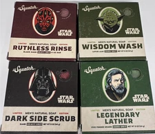 4x Dr. Squatch Star Wars Soaps Lot – Legendary Lather Dark Side Ruthless Wisdom