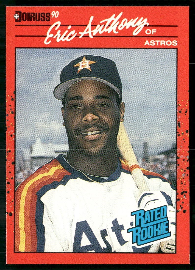 1990 Donruss Eric Anthony #34 Rated Rookie RC Astros BB2