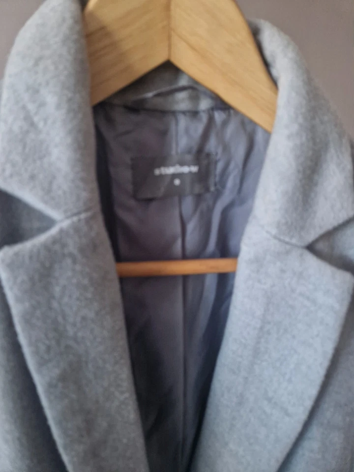 StudioM Grey womens Coat Size 10 - Image 4 of 4