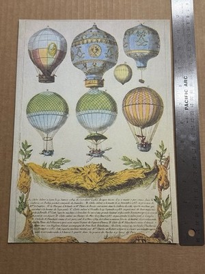 Vintage Air France Airline Menu Nice Cote D Azur Boeing 747 Jet Hot Air Balloon