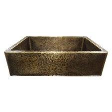 Handmade Hammered Brass Kitchen Sink – Front Apron, Single Bowl, Antique Finish