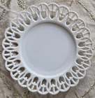 Atterbury Glass Co. No.1 Milk White Opaque Plate H-Wicket Lace Edge c.1880s EAPG