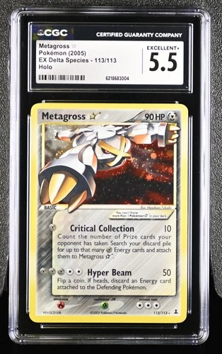 Pokemon Metagross Gold Star EX Delta Species 113/113 Holo CGC 5.5