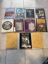 Vintage Stained Glass Books Design Patterns LOT! Rare
