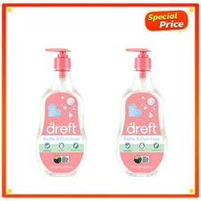( 2 Pack ) Dreft Baby Bottle Dish Soap, Fragrance-Free Liquid Detergent, 18oz