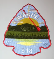 BSA OA WAGULI LODGE 318 ORDEAL ARROWHEAD BACK PATCH SECOND ISSUE WITH CHANGES