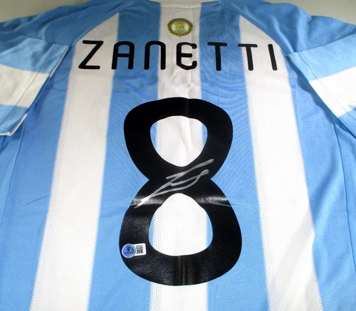 Javier Zanetti / Autographed F.C. Argentina Adidas Climacool Soccer Jersey / BAS