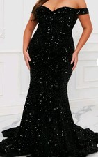 Sequin Maxi Gown - Black