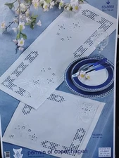 Denmark Permin Of Copenhagen Hardanger Table Runner Kit. Model 63-8665