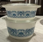 Vintage PYREX Blue Horizon Casserole Dishes 473 And 472 With Lids