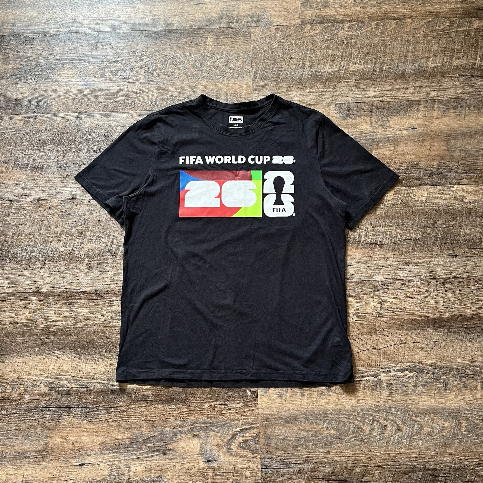 FIFA World Cup 2026 Black Graphic Tee Canada Mexico USA Host Cities Short Sleeve