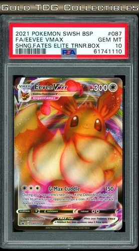 PSA 10 ⭐️ Pokemon Eevee VMAX ETB Promo SWSH087 087 Black Star Shining Fates