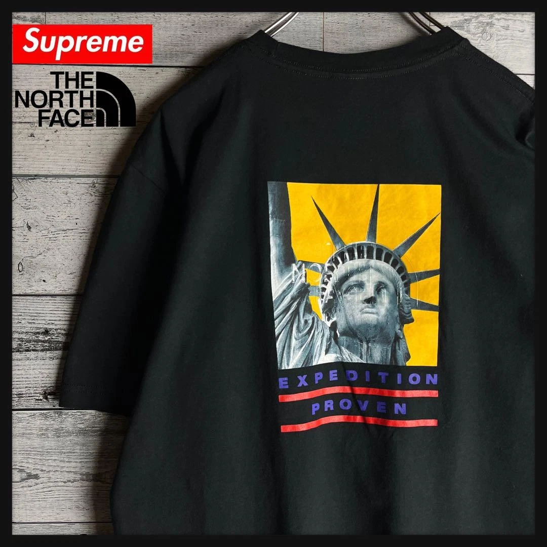 T shirt Supreme Men L Collaboration Limitée North Face avec Logo Statue Ofiberty