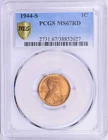 1944 S Lincoln Cent PCGS MS67 RED