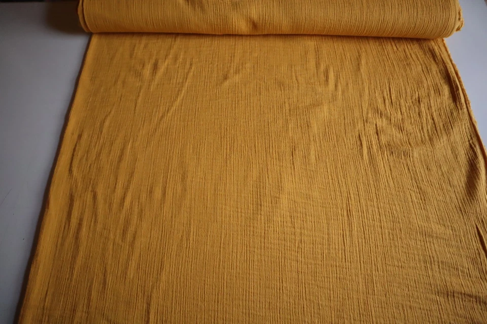 Musselin - Double Gauze, Mulltuch, safran, Breite: ca. 148 cm, Mat: 100% BW - Bild 2 von 4