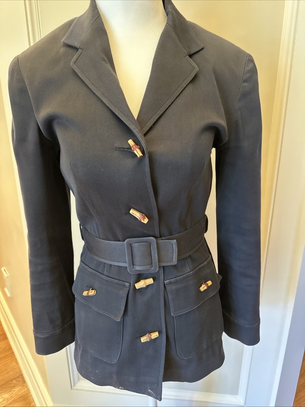 Paule Ka Bamboo Button Black Stretch Jacket