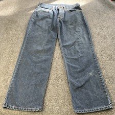 Carhartt Mens Relaxed Fit Blue Jeans Straight Med Wash Size 32 x 28
