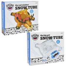 Extra Large Inflatable Sledge Snow Tube With Handle Big Mouth Reindeer Yeti 4ft
