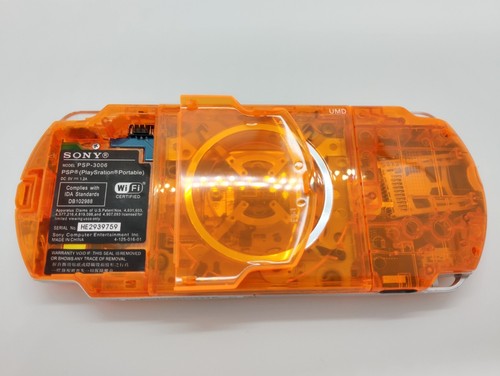 Consola portátil Sony PSP-3000 Playstation carcasa naranja transparente personalizada - Imagen 11 de 12