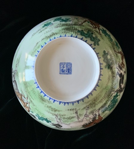 CHINESE QIANLONG PORCELAIN EGGSHELL BOWL 4-character Mark 20th Century 9” WIDE - Picture 10 of 12