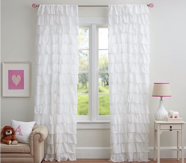 Pottery Barn Kids 44 X 84 Green White Gingham Check Curtain