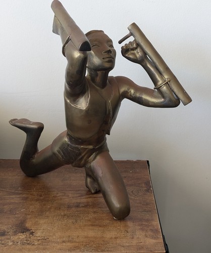 Art Deco Era Bronze Sculpture Shaolin Monk Wushu Mid-Century Modern Statue