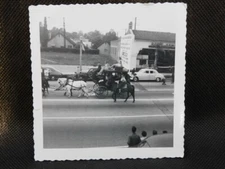 SEXY YOUNG LADIES IN BATHING SUITS ON TOP OF STAGE COACH IN PARADE 1940's PHOTO