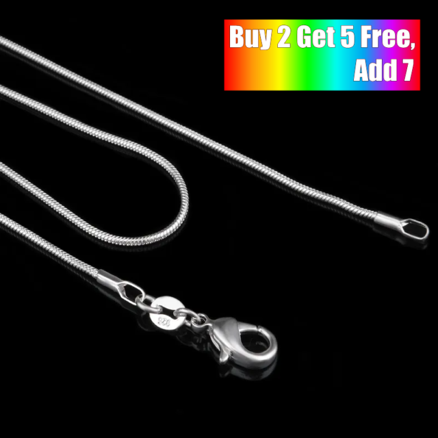 GENUINE 925 SILVER SNAKE 2MM CHAIN NECKLACE LOBSTER CLASP ALL INCH SIZES UK