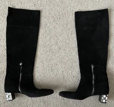 Miu Miu Suede Knee Boots w/ Jewels - Womens Size 39