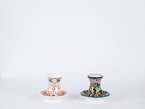 Ceramic Turkish Tea Coffee Cup Mug Set of 2, Tile Espresso Greek Arabic Tea Coff