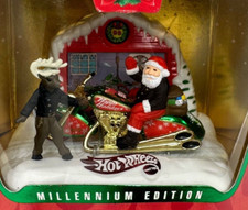 1999 Mattel Holiday Hot Wheels Millennium Edition 2 of 3 Present Santa Reindeer
