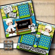 LITTLE EINSTEIN school 2 premade scrapbook pages paper piecing layout DIGISCRAP