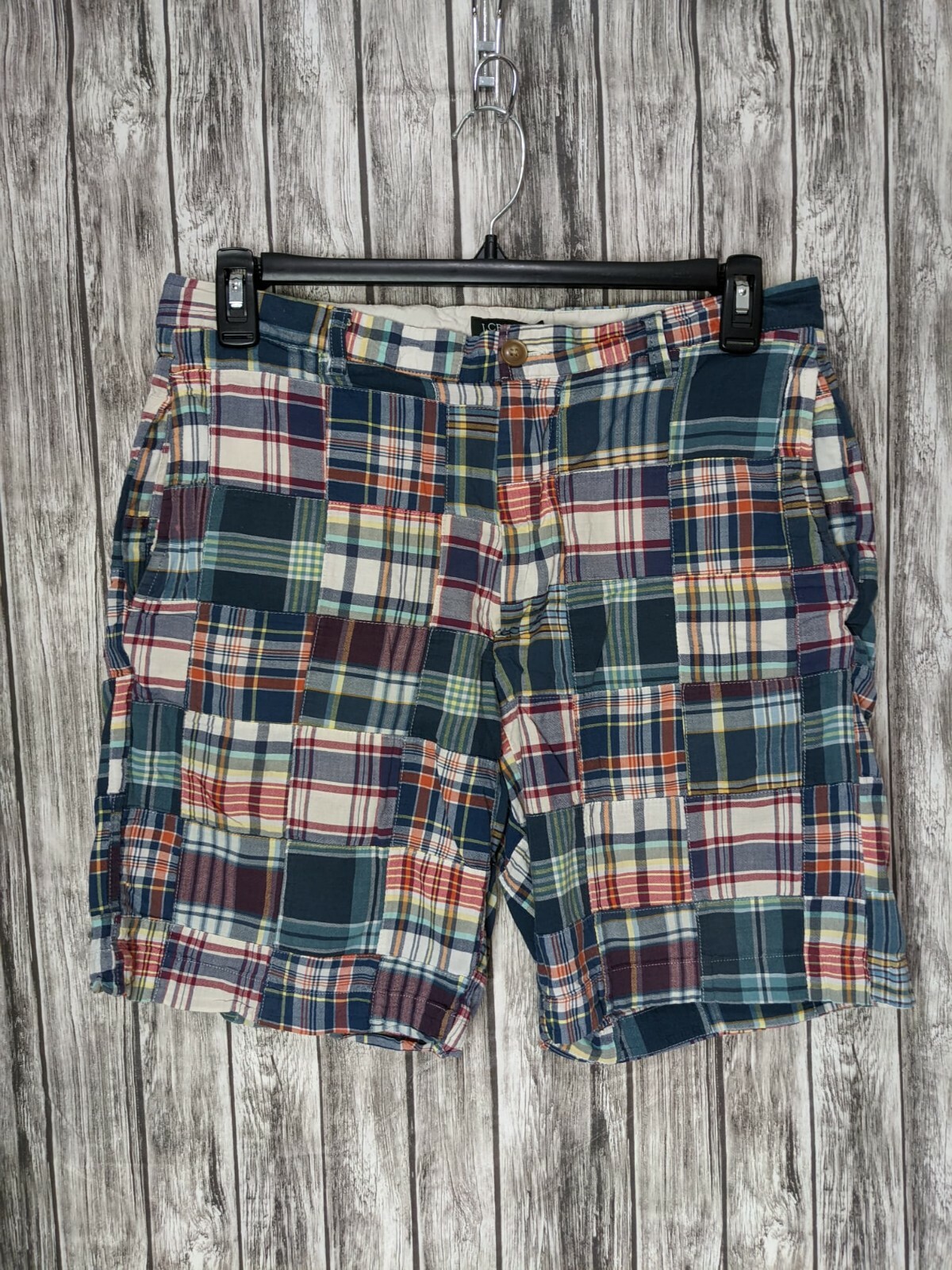 Men's Blue Multicolored J.Crew Patchwork Flat Fro… - image 1