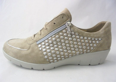 Naturläufer Schnürschuhe Halbschuh Damen Schuhe Keilabsatz Leder