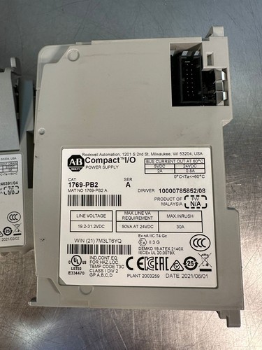 Allen Bradley 1769-PB2 /A Compact I/O Power Supply 24V Inpu t (5.3.1) - Picture 5 of 5