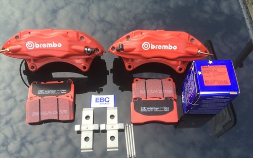 Mitsubishi evo 4 5 6 7 8 9 10 4 pot brembo Front calipers & Red Stuff Pads.