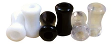 3 PAIR SET - Black,White,Clear Ear Tunnels Plugs Gauges Earlets - up to 30mm!