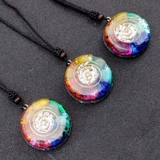 Chakra Orgone Stone Pendant Energy Crystal Reiki Protection Meditation Necklace