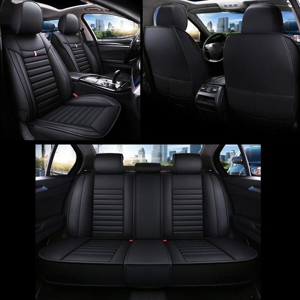 For Chevrolet Silverado GMC 1500 2500HD 3500HD Leather Car Seat Cover 5-Seat Set Foto 3 de 4