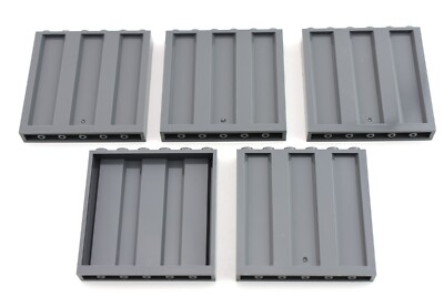 TCM BRICKS Dark Bluish Gray 1x6x5 Corrugated Panel X5 Compatible Part fits 23405