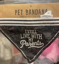 Neu mit Etikett Hund Haustier Bandana/Schal - ich lebe immer noch bei meinen Eltern, schwarz, Einheitsgröße