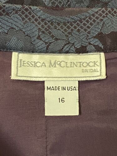 Falda de novia Jessica McClintock para mujer talla 16 floral púrpura hecha en EE. UU. - Imagen 4 de 6